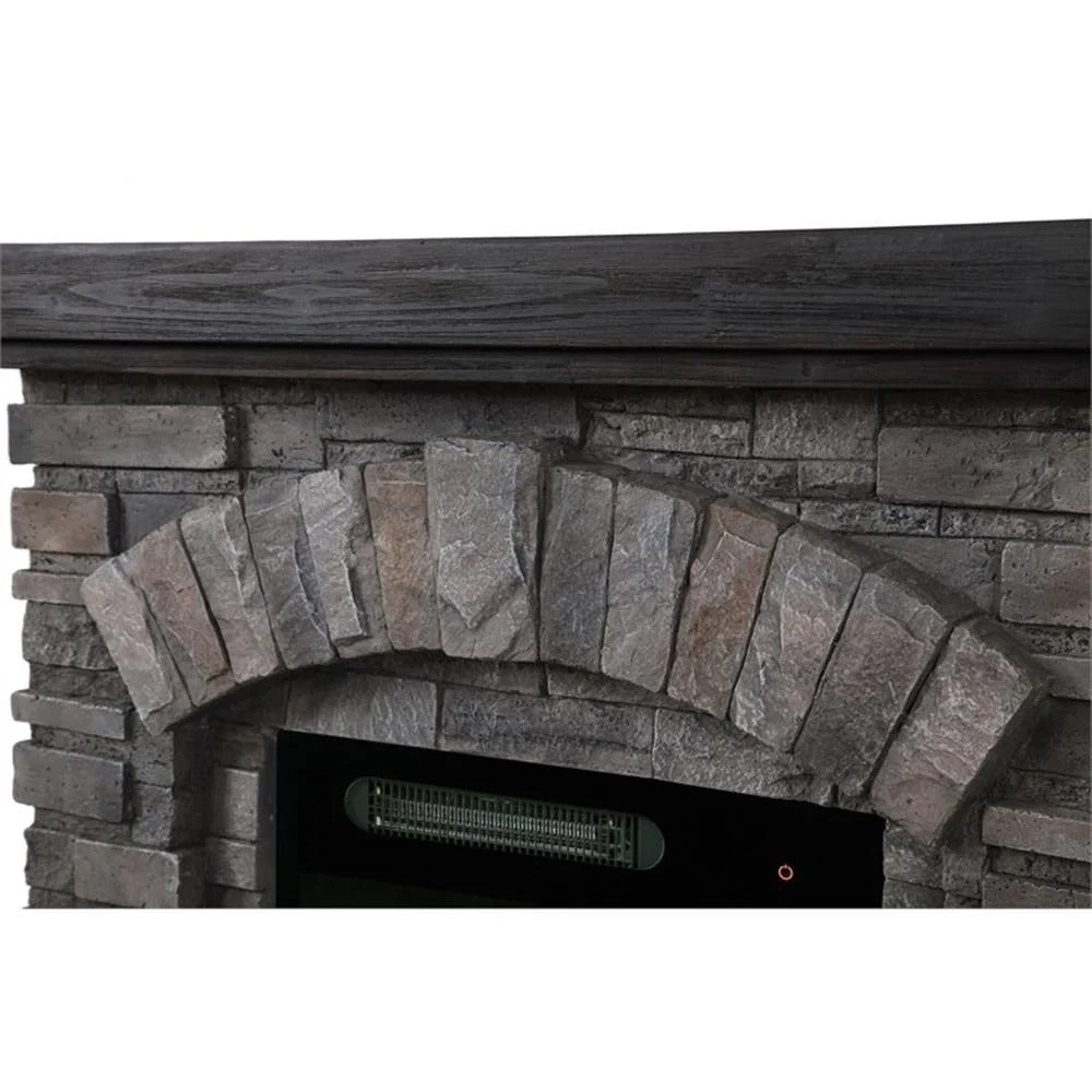 FFP20141 36" Electric Fireplace Mantel with Faux Brick-Grey