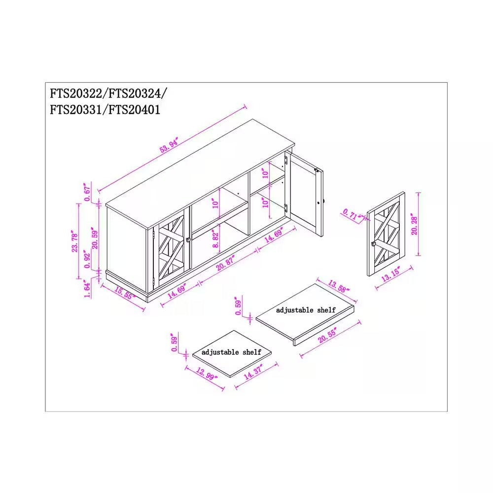FTS20322 54" TV Stand-Navy