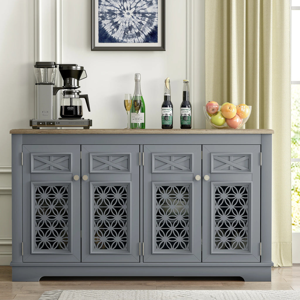 FCB24146 57.5" Buffet Sideboard Cabinet-Grey