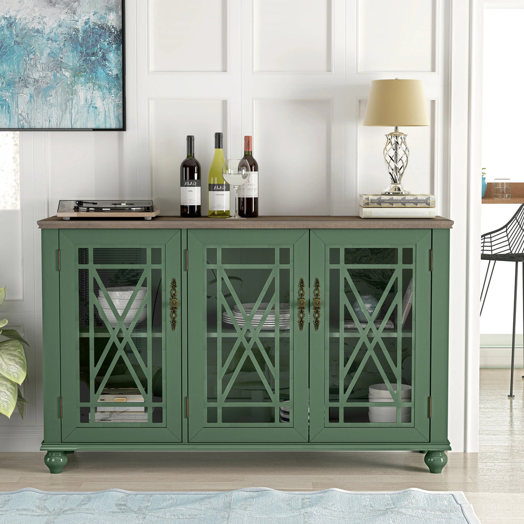 FCB22431 55" Buffet Sideboard Cabinet-Green