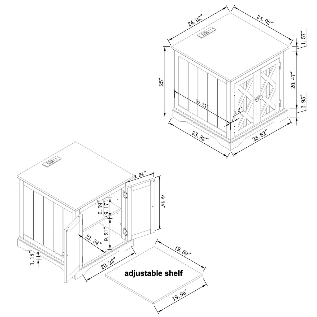 FST23902 24" Side Table-Navy