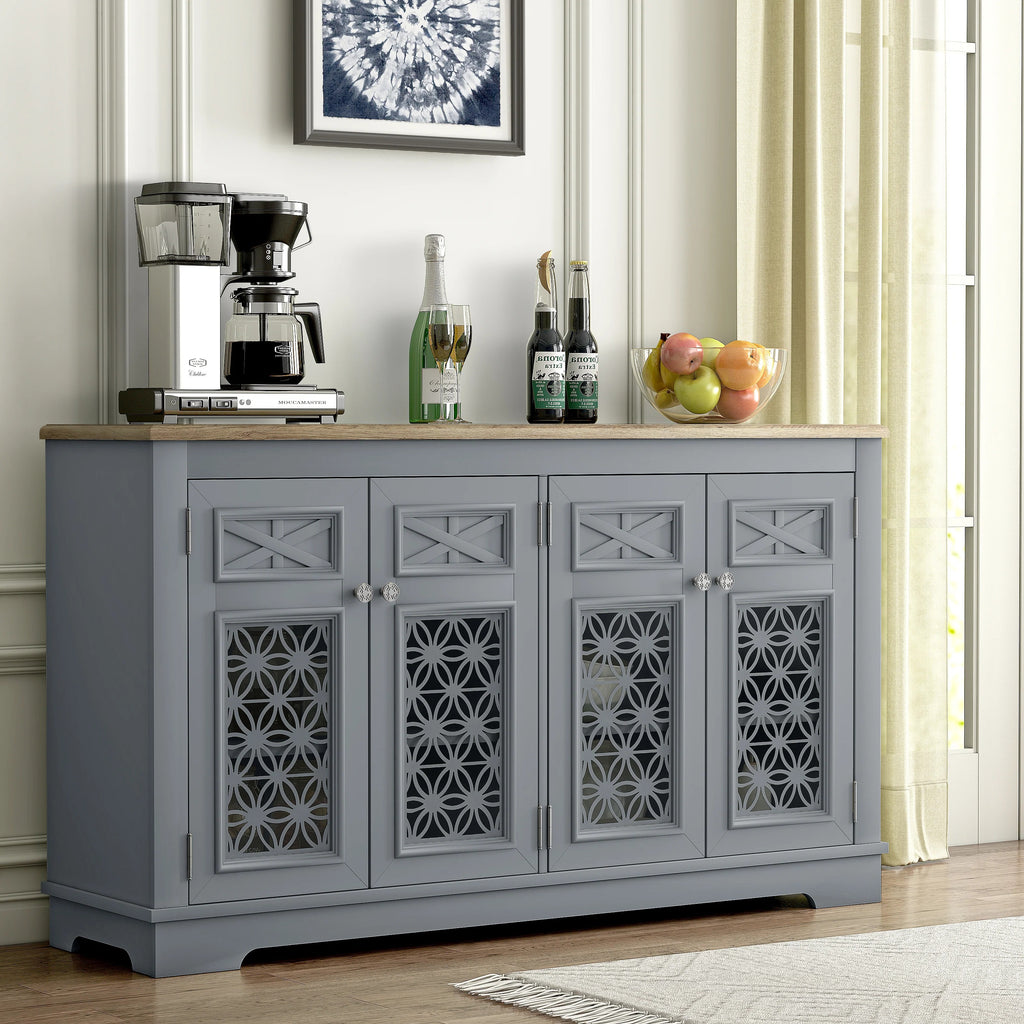 FCB24146 57.5" Buffet Sideboard Cabinet-Grey