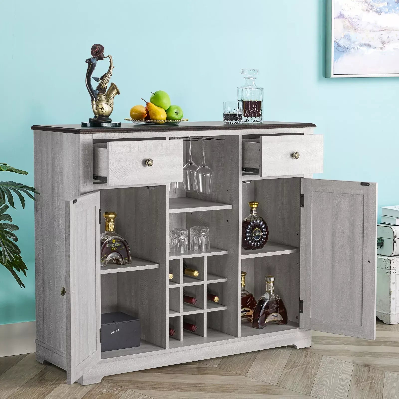 FWC20103 47" Wine Cabinet-Offwhite