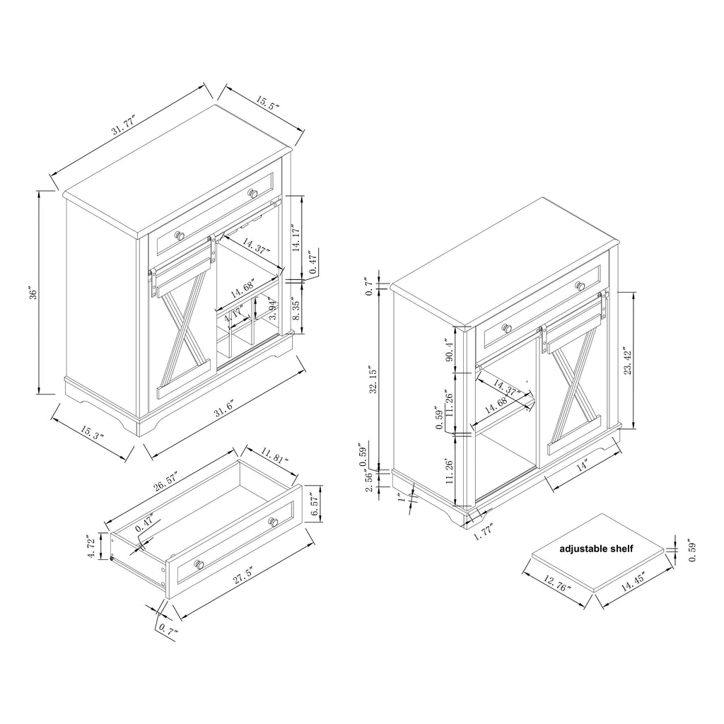 FWC23428 32" Wine Cabinet-White