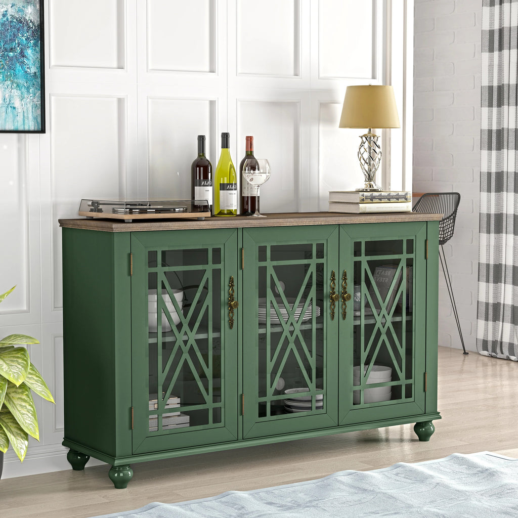 FCB22431 55" Buffet Sideboard Cabinet-Green