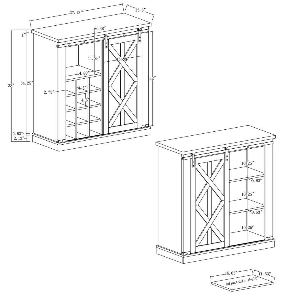 FWC21191 37" Wine Cabinet-White