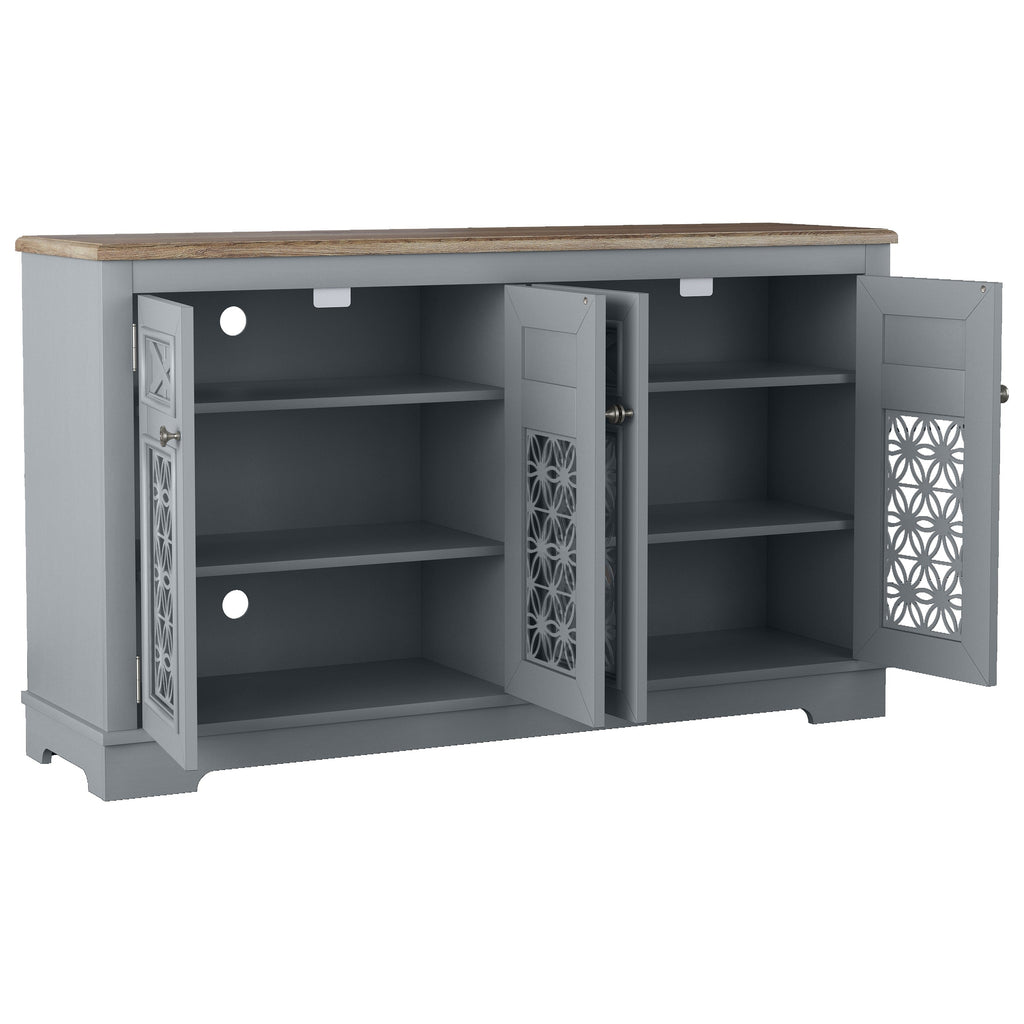 FCB24146 57.5" Buffet Sideboard Cabinet-Grey