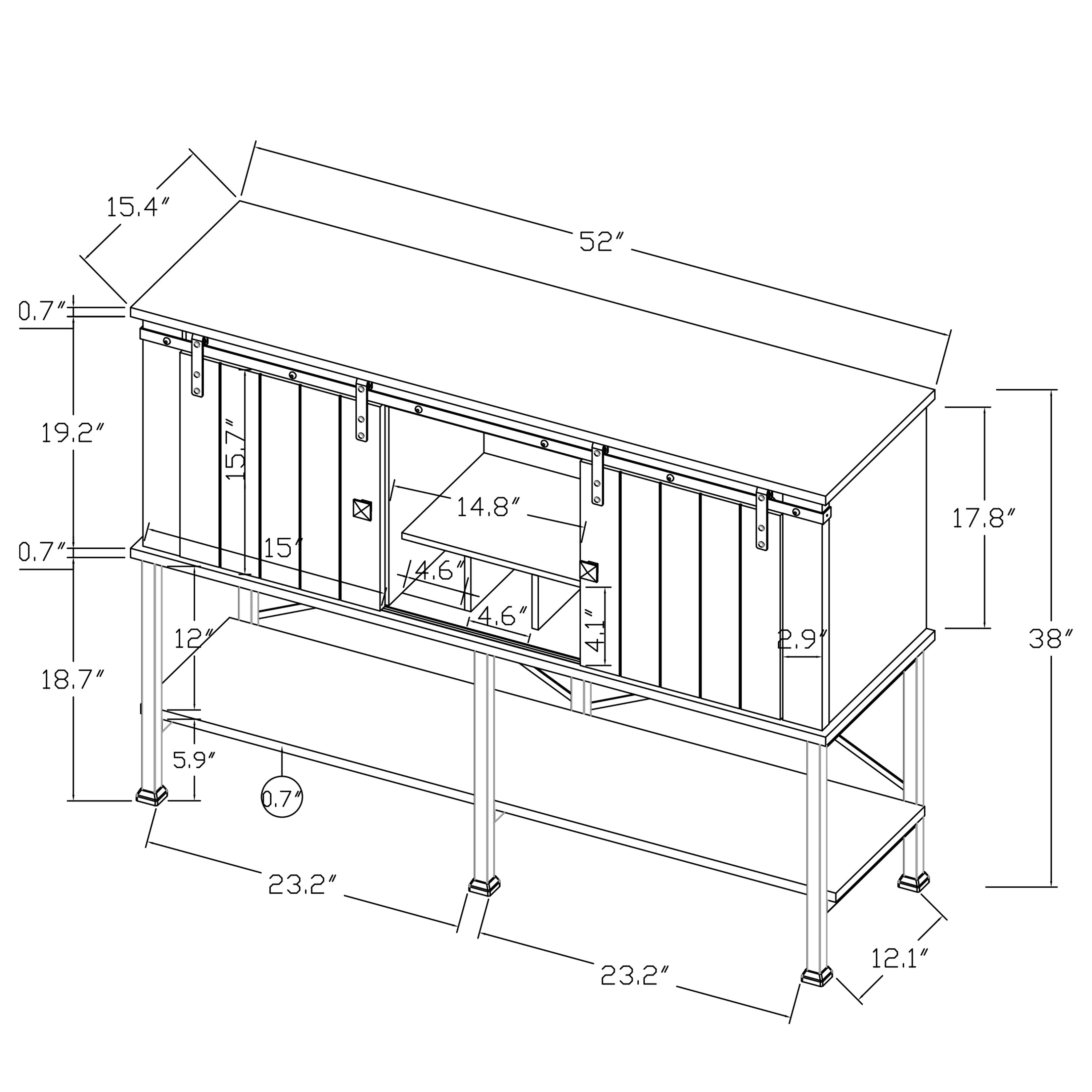 FWC20153 52" Wine Cabinet-Offwhite