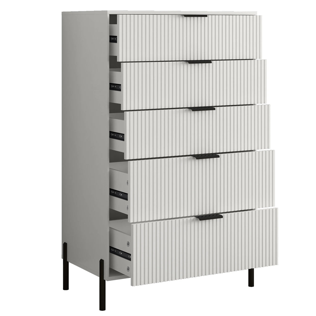 FCH23152 30" Bedroom Chest with 5 Drawers-Offwhite