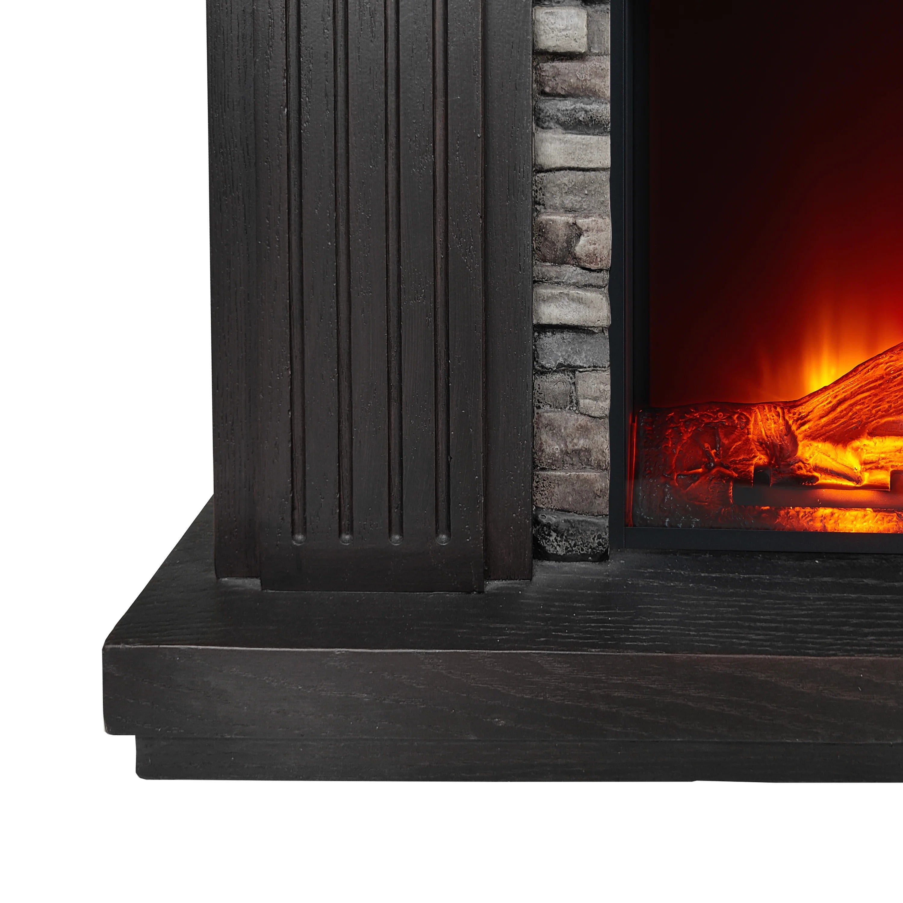 FFP23197 48" Electric Fireplace Mantel with Faux Brick-Brown