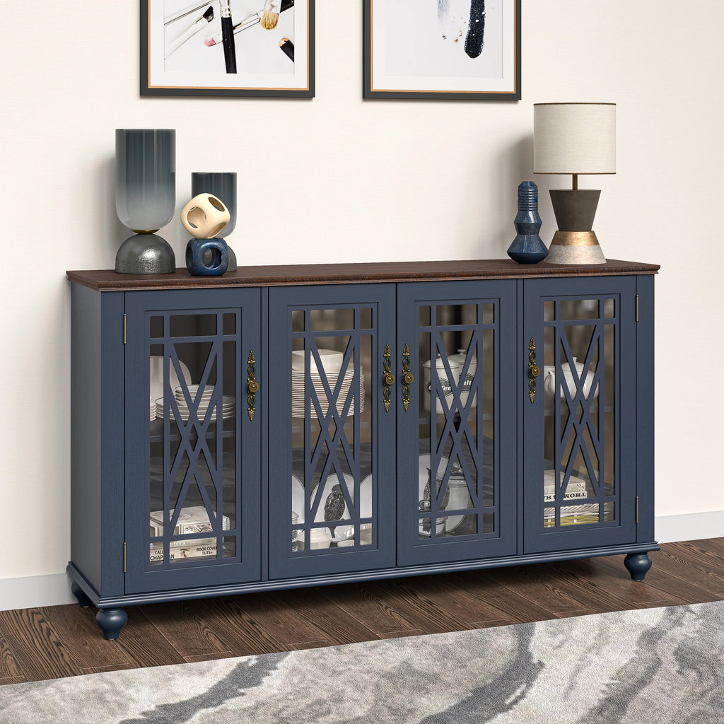 FCB22449 63" Buffet Sideboard Cabinet-Blue