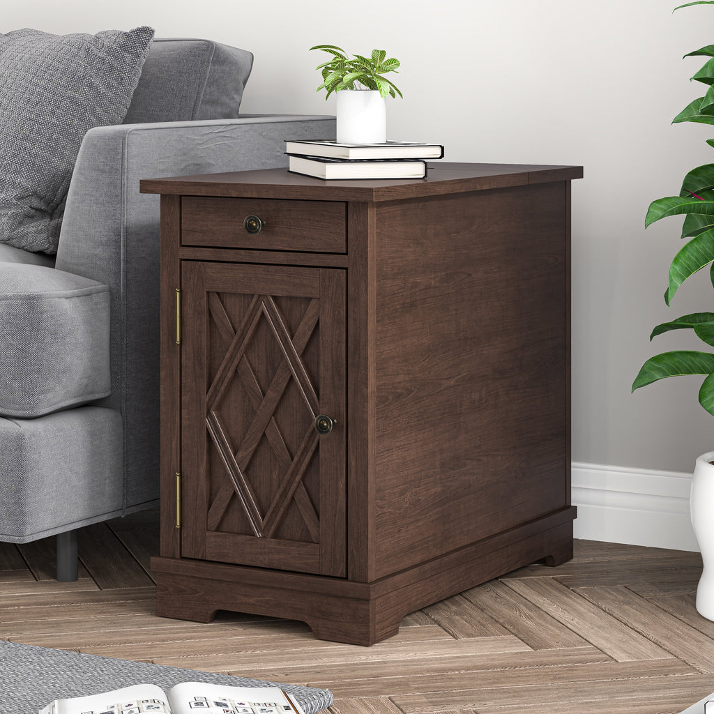 FST23907 14" Side Table-Brown