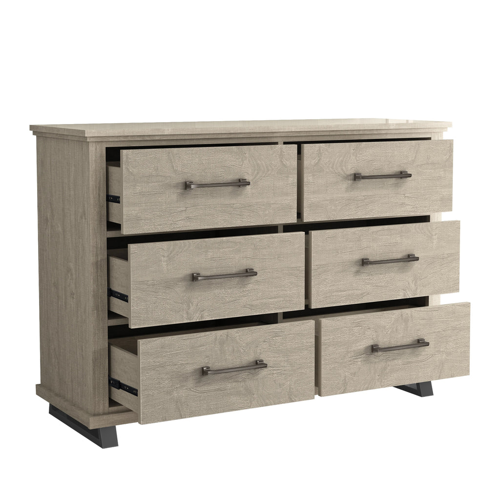 FDR22225 52" Bedroom Dresser with 6 Drawers-Beige