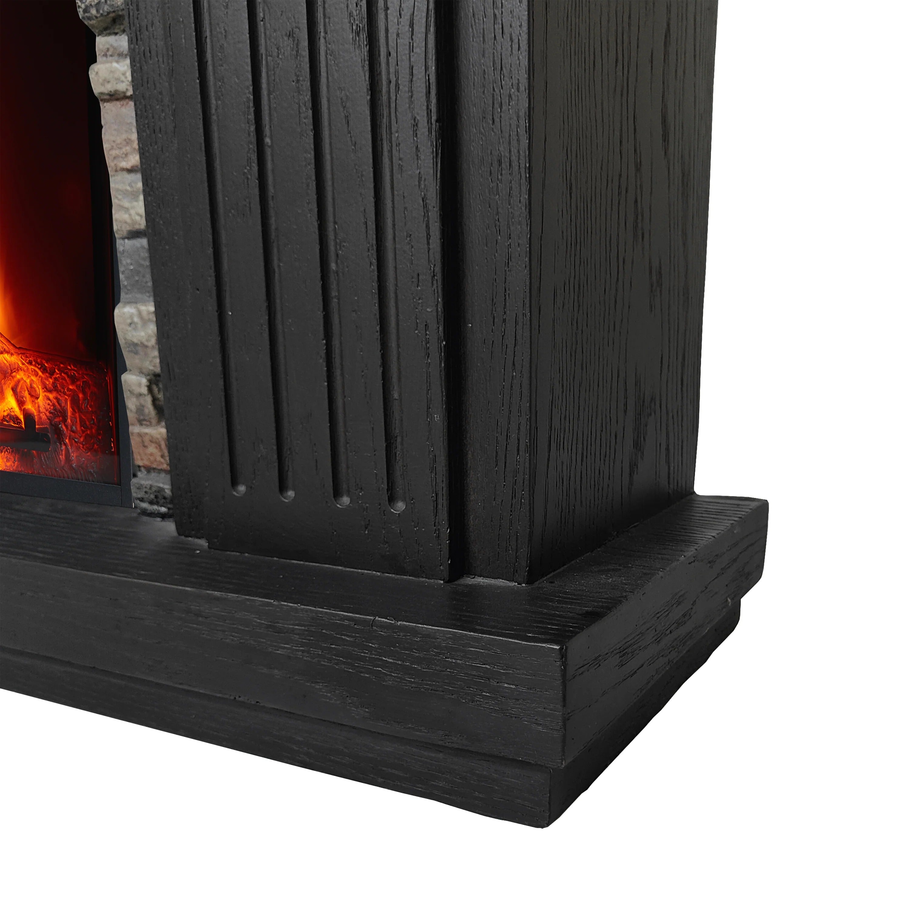 FFP23197 48" Electric Fireplace Mantel with Faux Brick-Brown