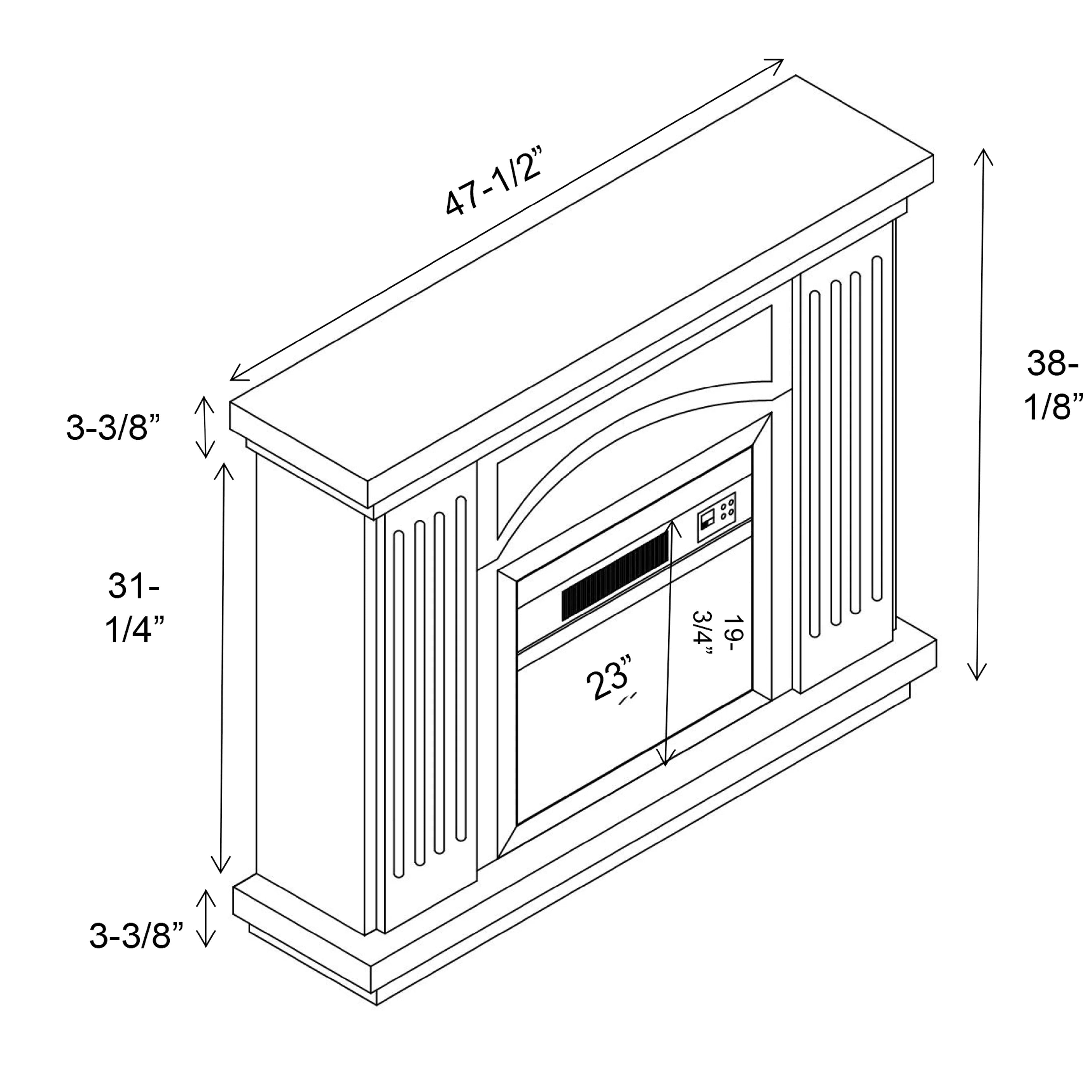 FFP22196 48" Electric Fireplace Mantel with Faux Brick-White