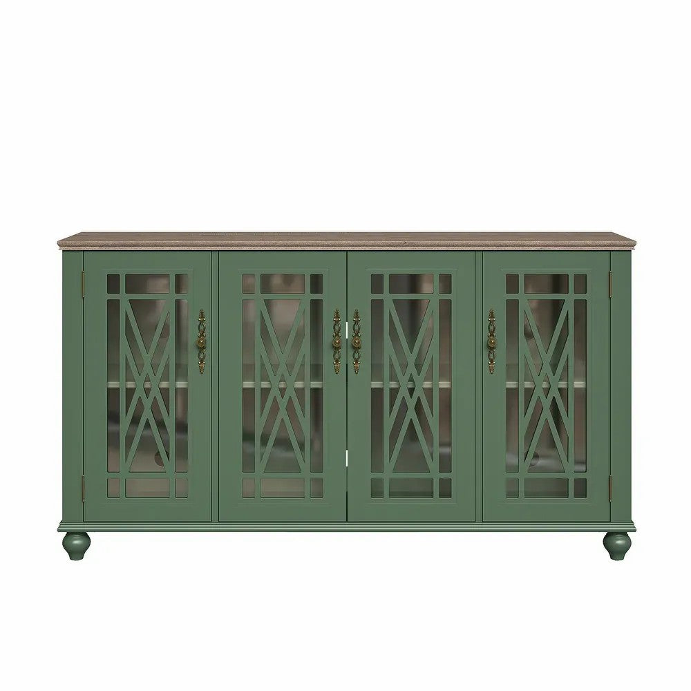 FCB22441 63" Buffet Sideboard Cabinet-Green