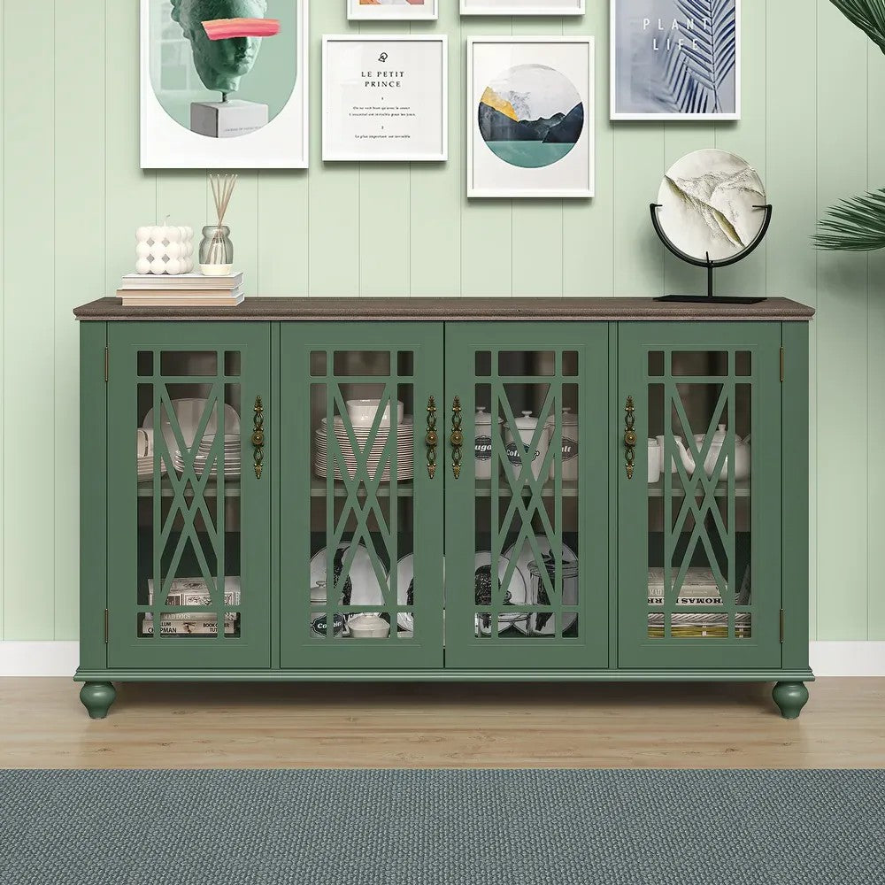 FCB22441 63" Buffet Sideboard Cabinet-Green