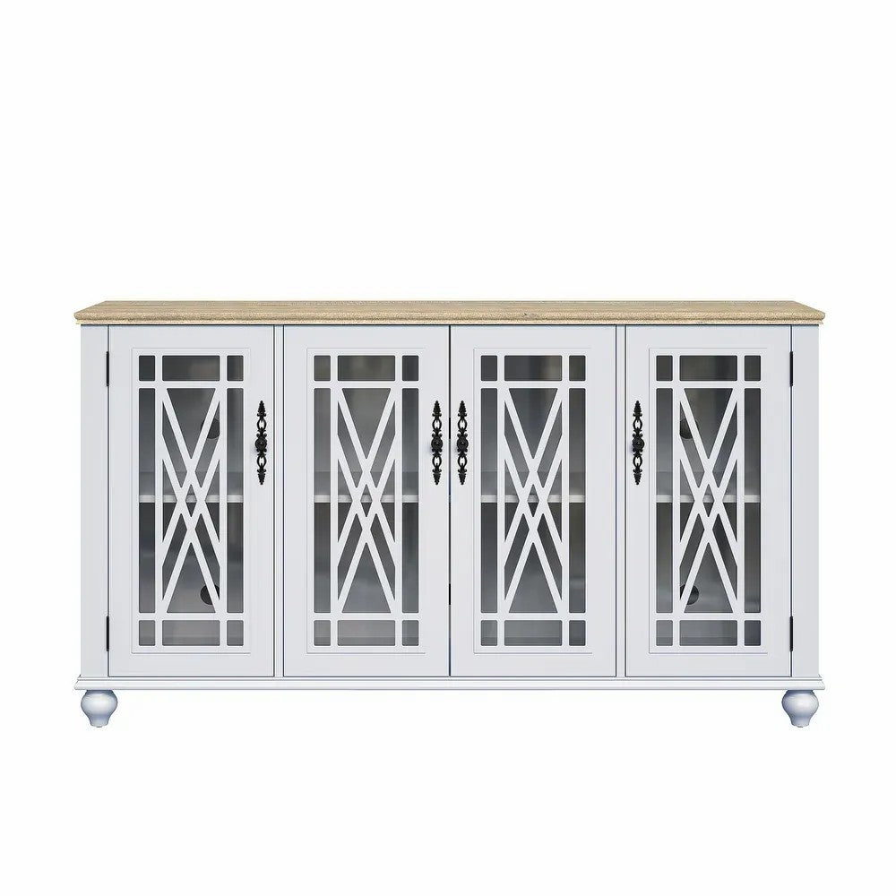 FCB22442 63" Buffet Sideboard Cabinet-Grayish-white