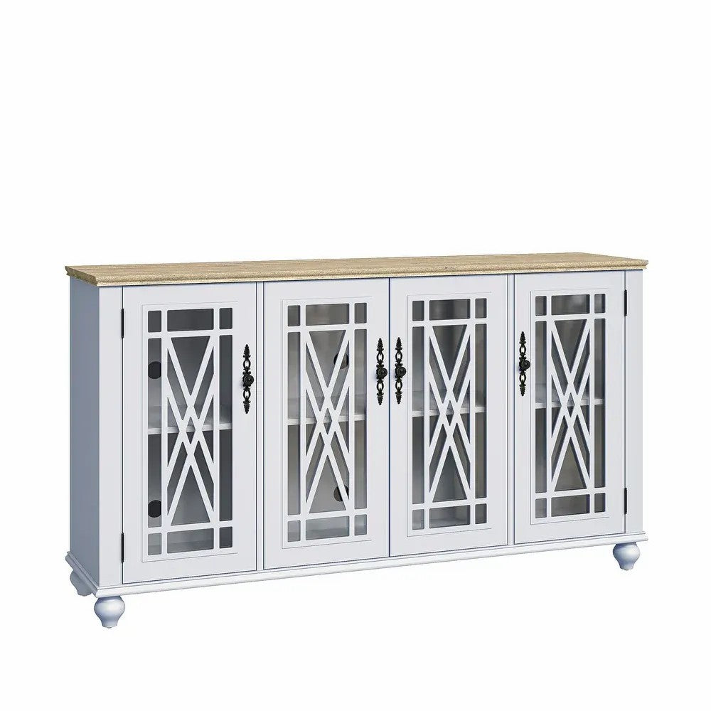 FCB22442 63" Buffet Sideboard Cabinet-Grayish-white