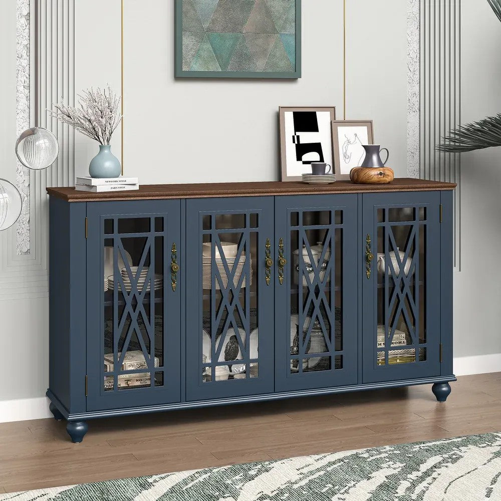 FCB22443 63" Buffet Sideboard Cabinet-Blue