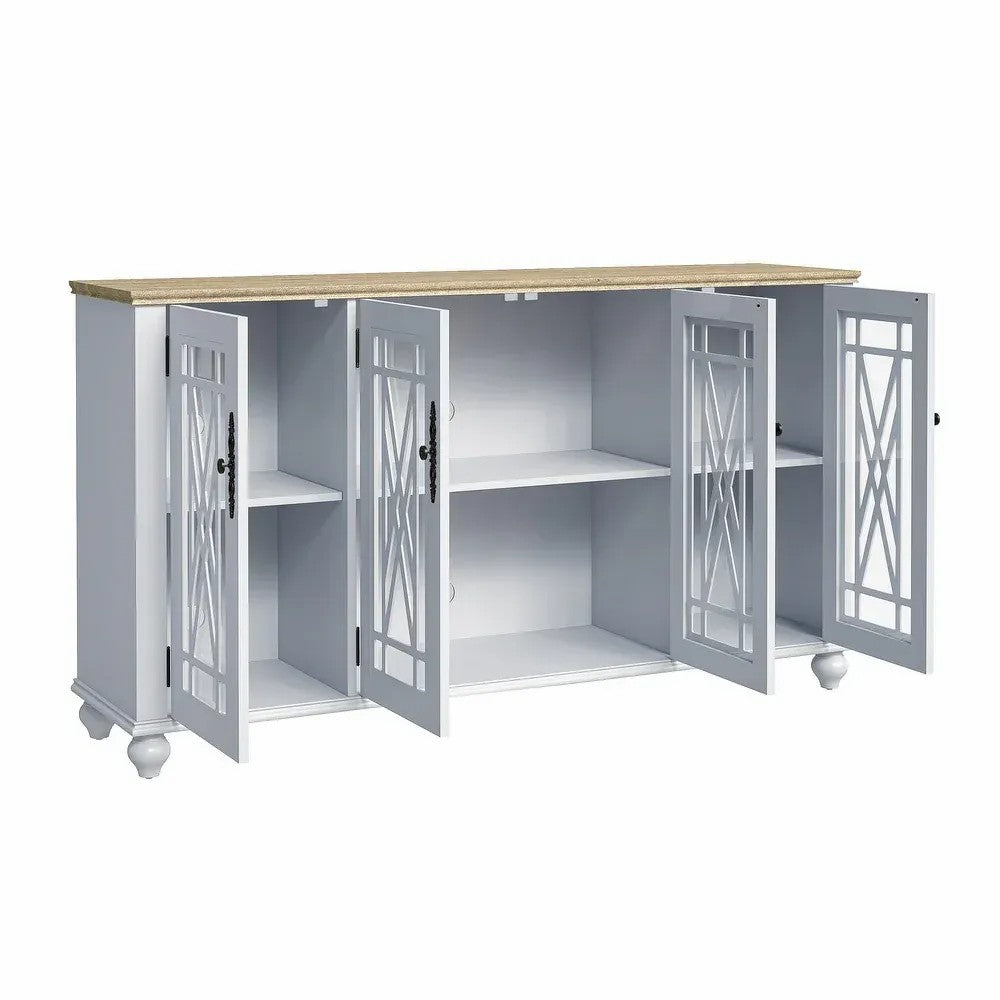 FCB22442 63" Buffet Sideboard Cabinet-Grayish-white