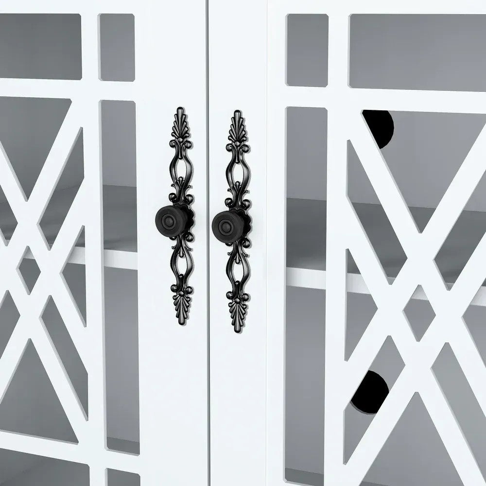 FCB22442 63" Buffet Sideboard Cabinet-Grayish-white