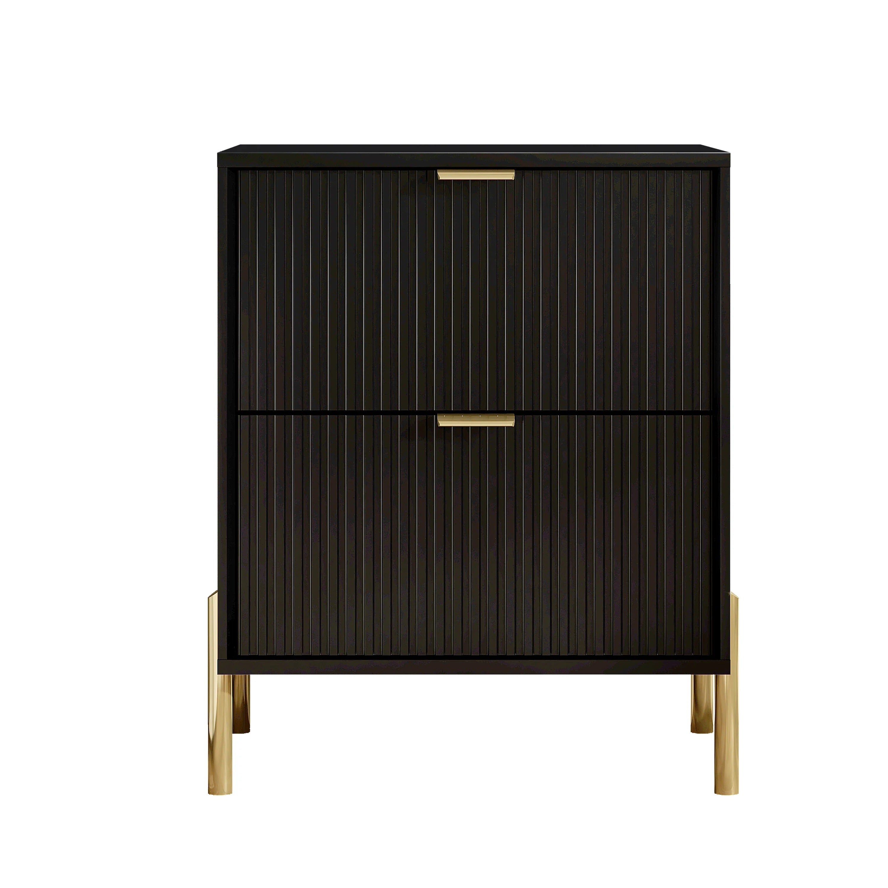 FNS23111 20.5" Bedroom Nightstands with 2 Drawers-Black