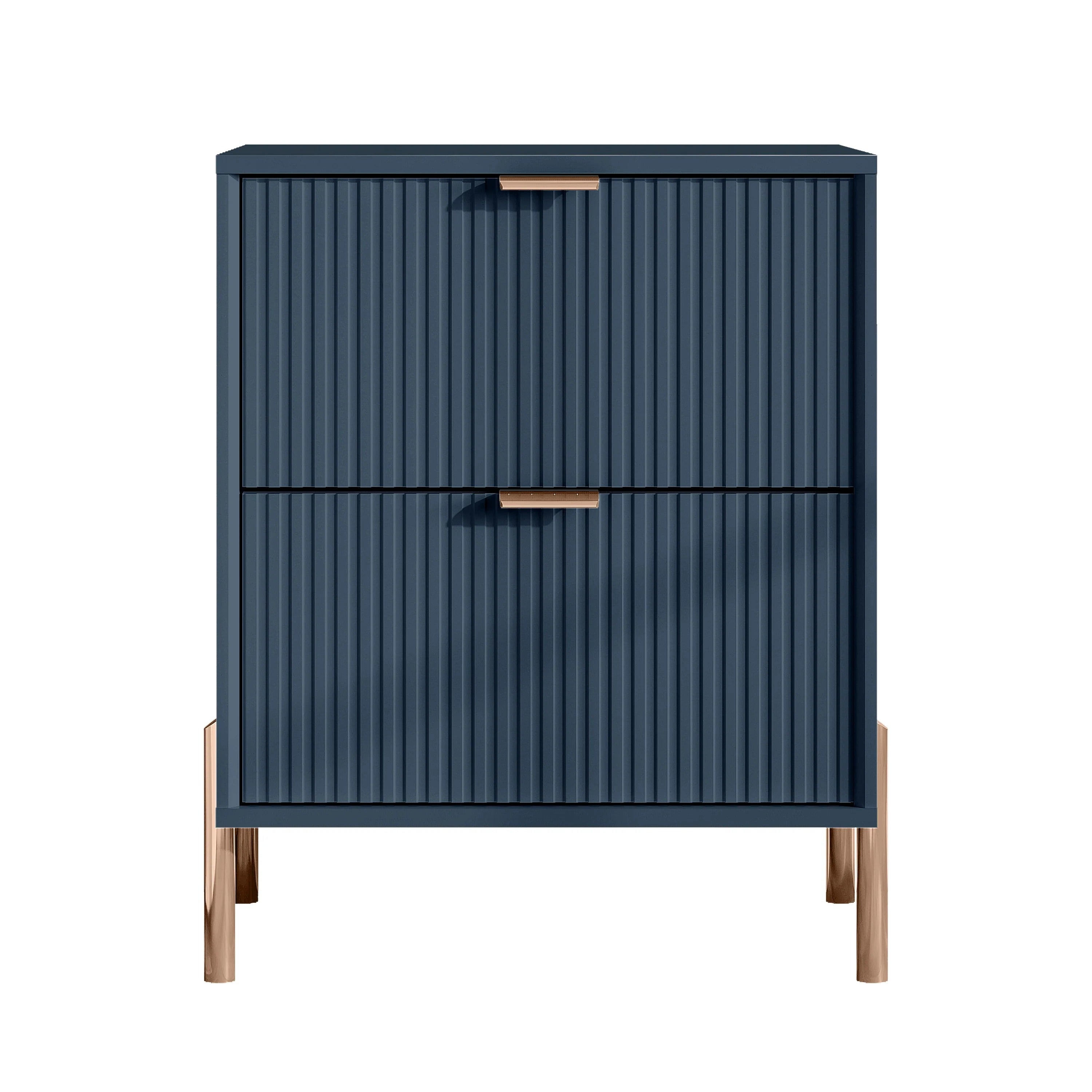 FNS23113 20.5" Bedroom Nightstands with 2 Drawers-Navy