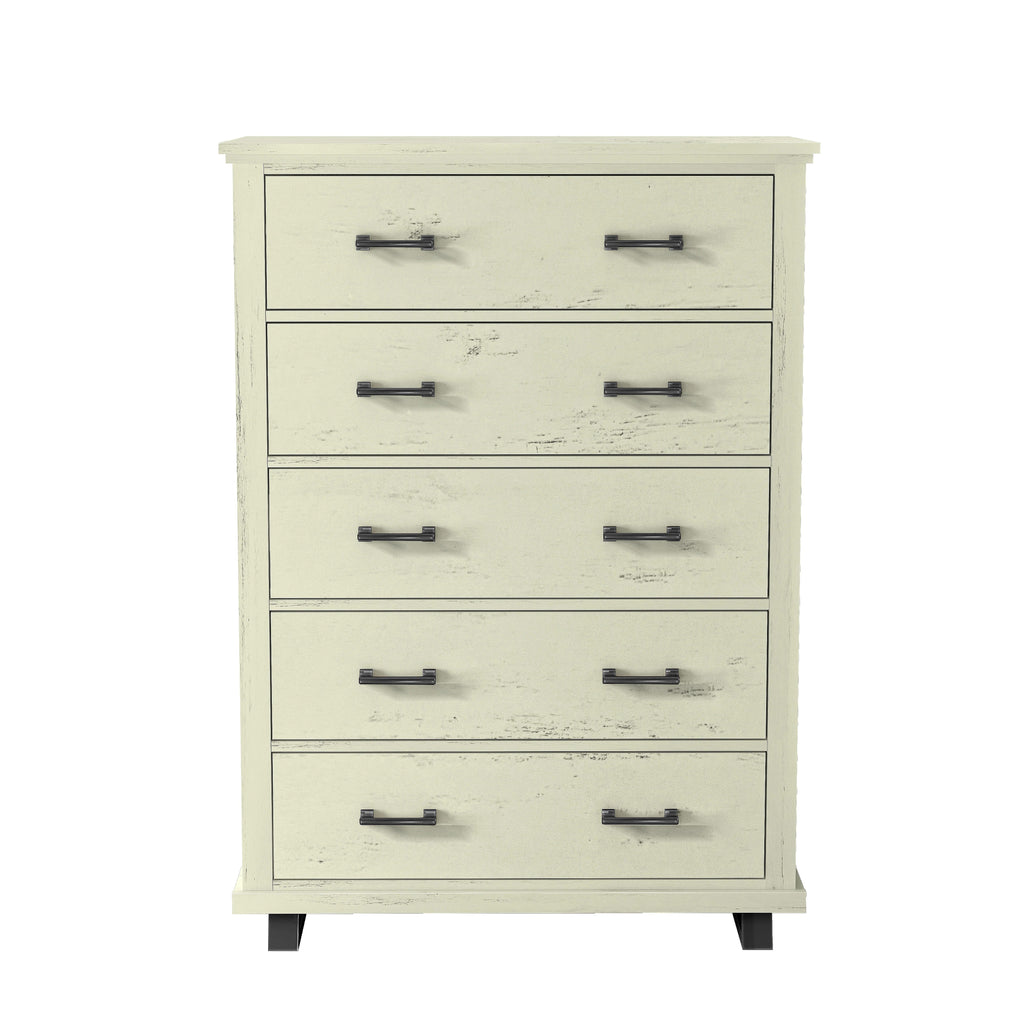 FCH22242 38" Bedroom Chest with 5 Drawers-White