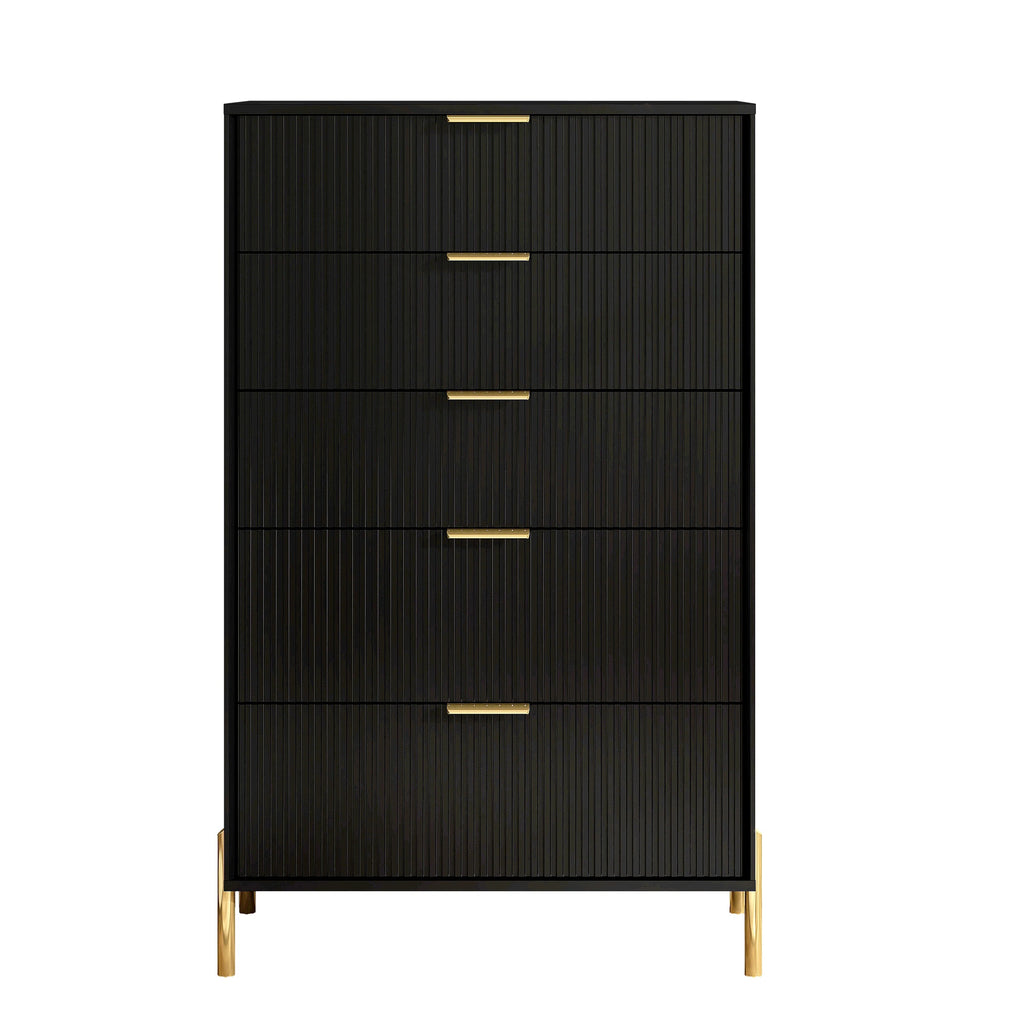 FCH23151 30" Bedroom Chest with 5 Drawers-Black