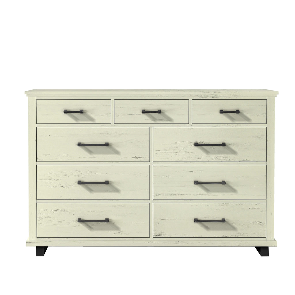 FDR22222 64" Bedroom Dresser with 9 Drawers-White