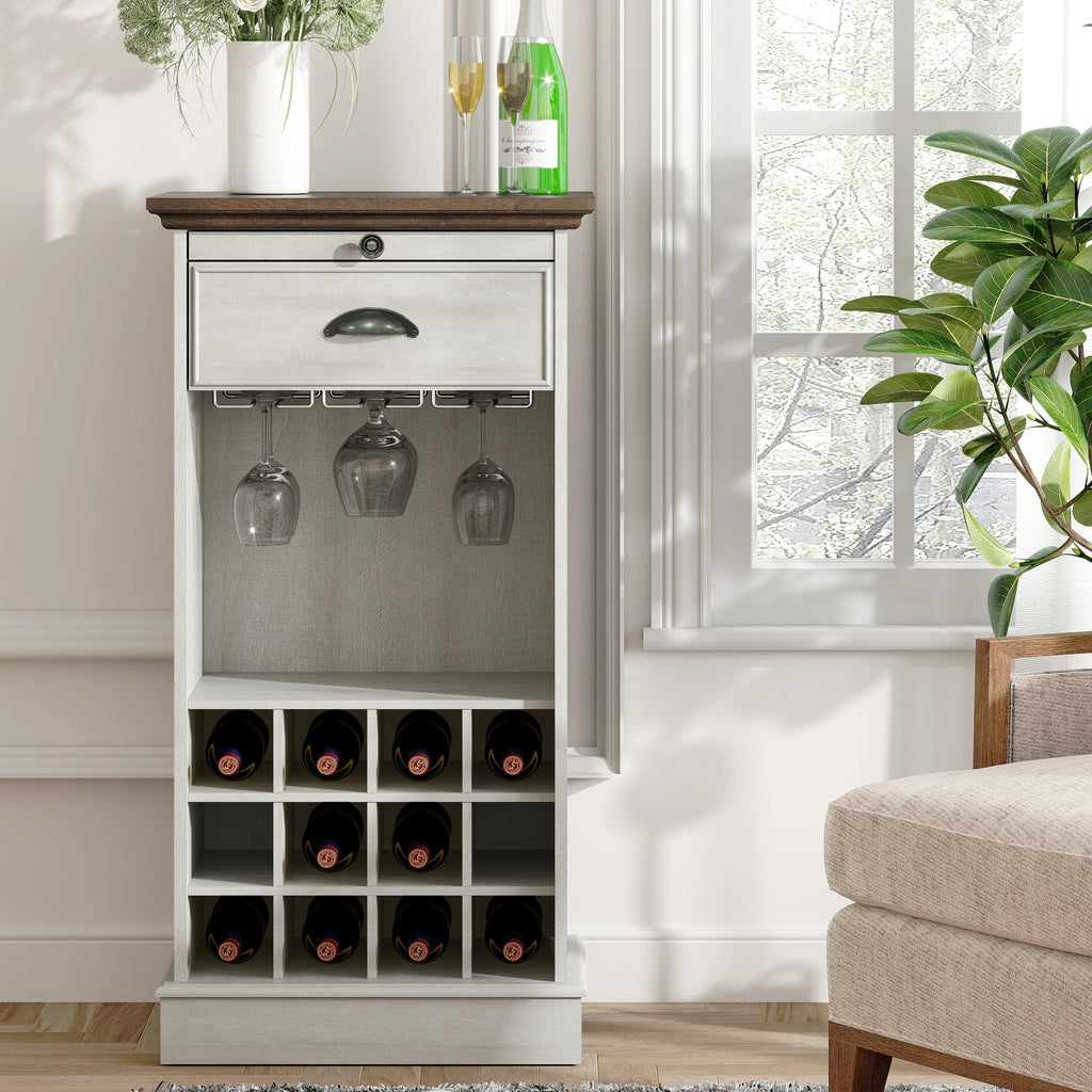 FWC23423 22" Wine Cabinet-Offwhite