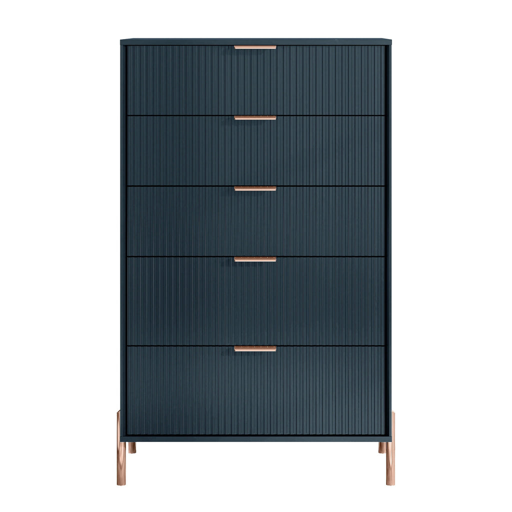 FCH23153 30" Bedroom Chest with 5 Drawers-Navy