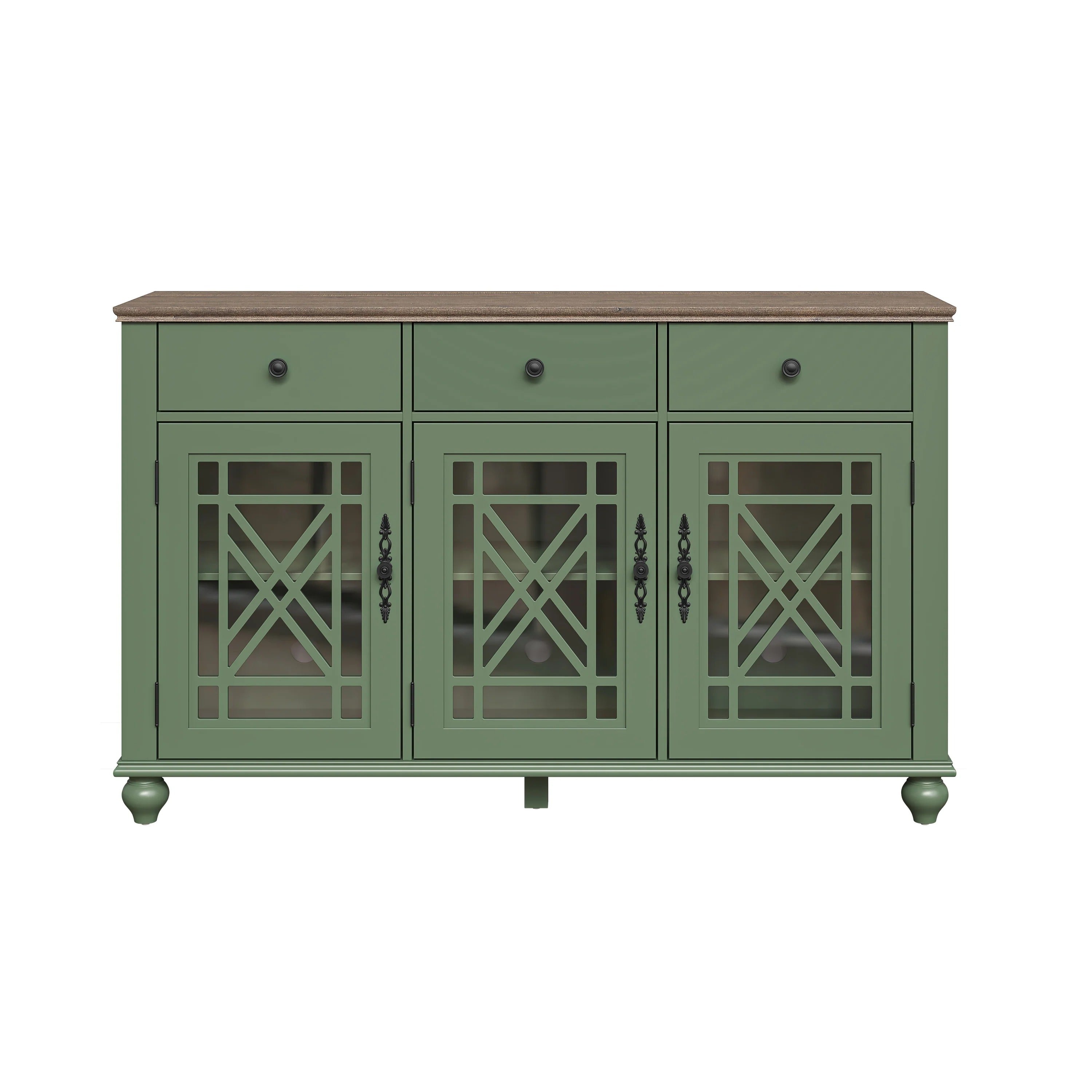 FCB24531 55" Buffet Sideboard Cabinet-Green