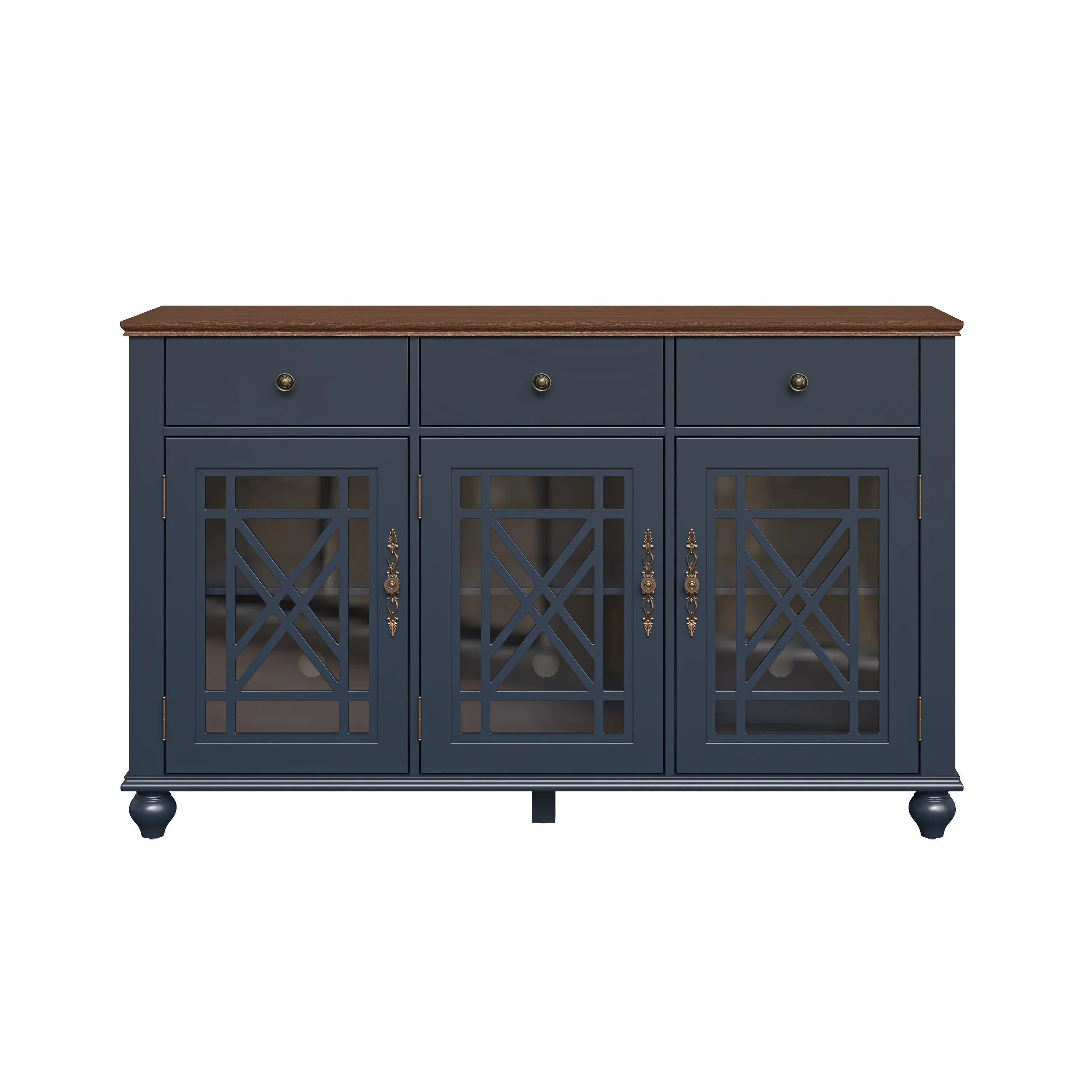 FCB24533 55" Buffet Sideboard Cabinet-Navy