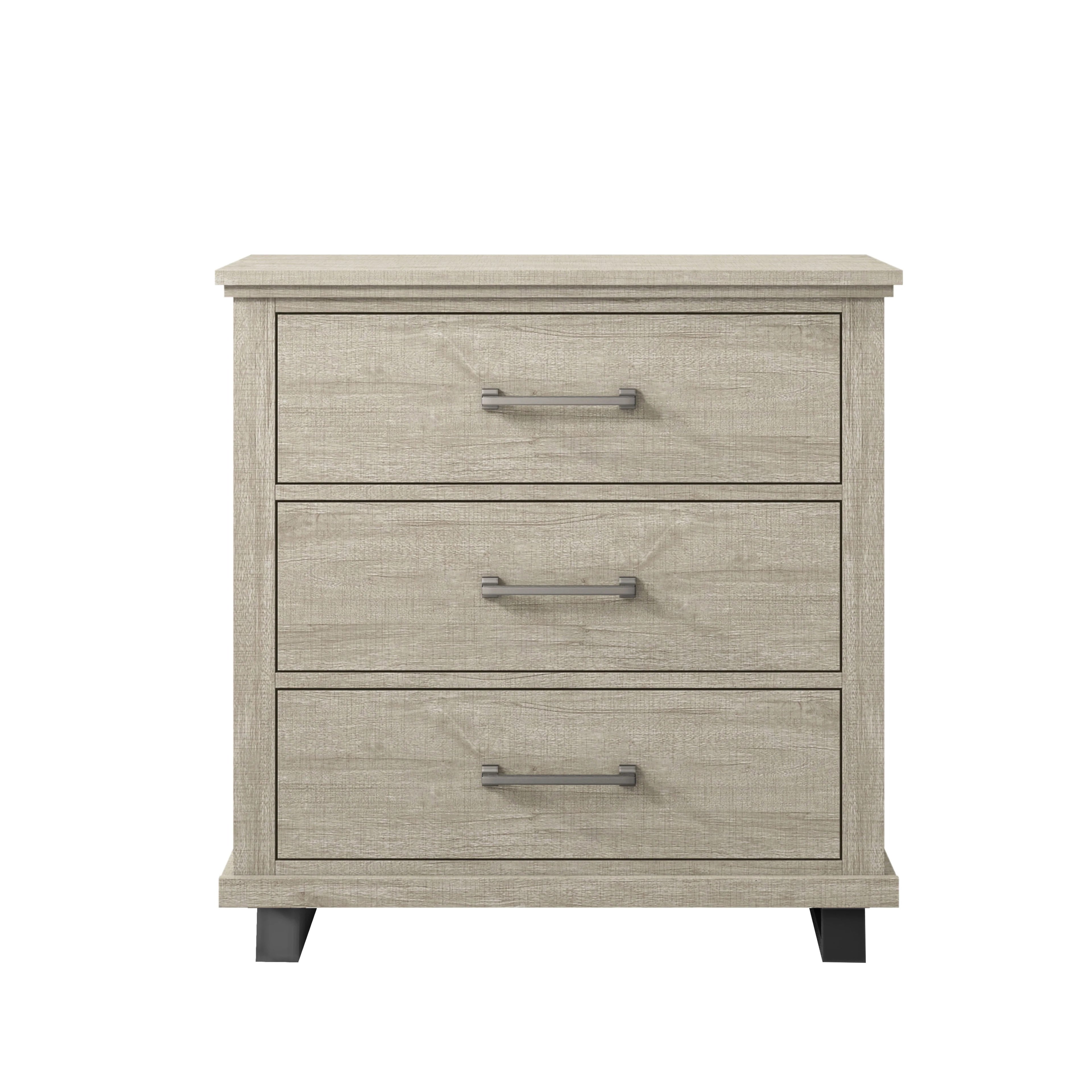 FNS22231 32" Bedroom Nightstands with 3 Drawers-Beige