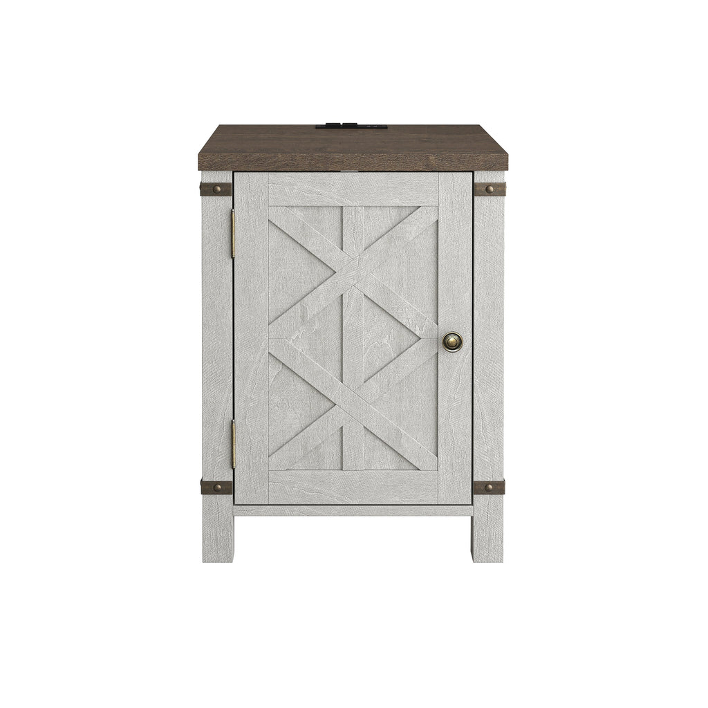 FST23906 18" Side Table-Offwhite