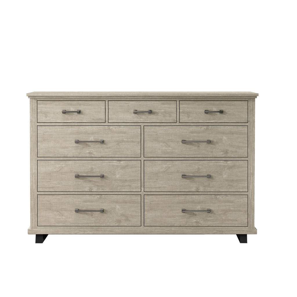 FDR22221 64" Bedroom Dresser with 9 Drawers-Beige