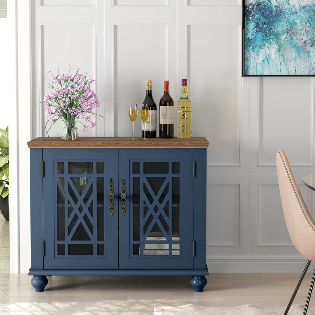 FCB22423 38" Buffet Sideboard Cabinet-Blue