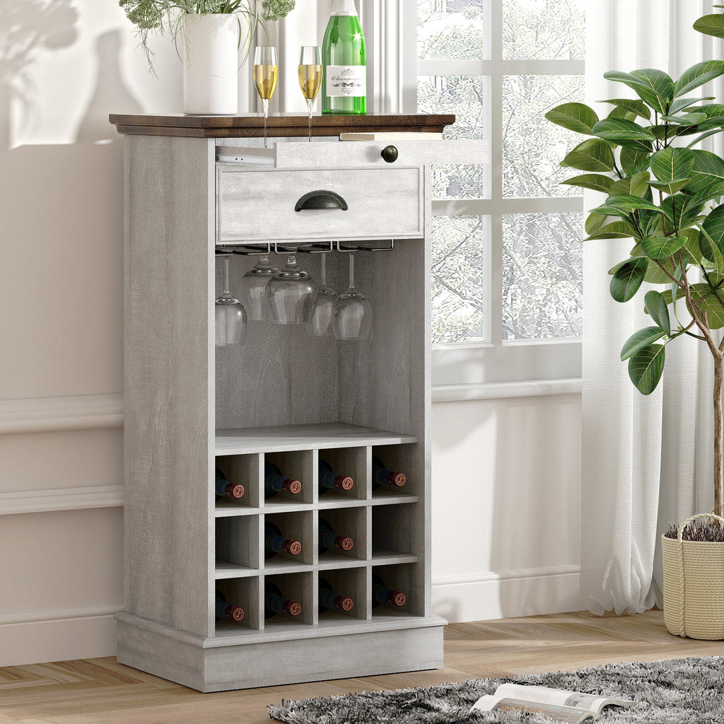 FWC23423 22" Wine Cabinet-Offwhite