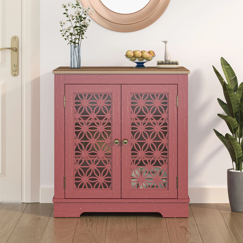 FCB22133 31" Buffet Sideboard Cabinet-Burgundy