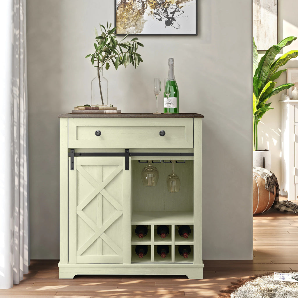 FWC23426 32" Wine Cabinet-Light Moss Green