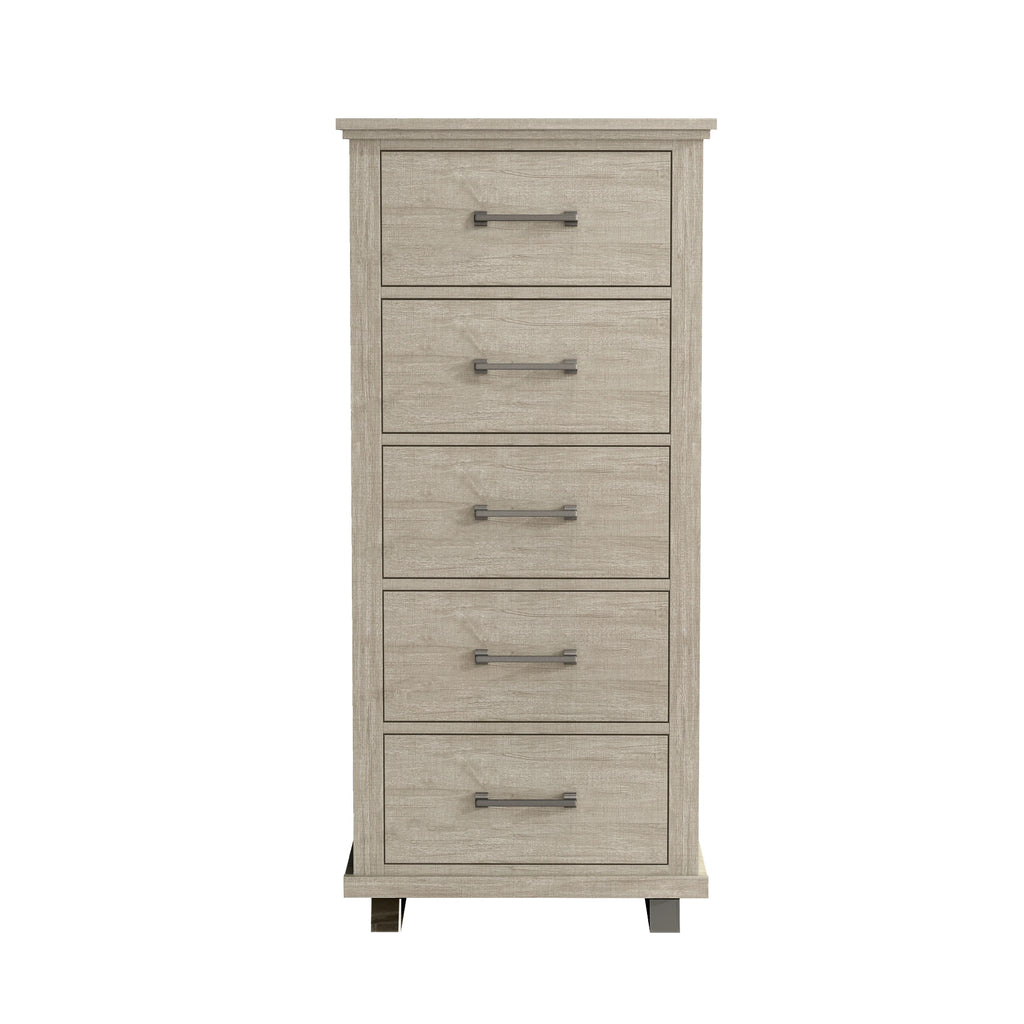 FCH22245 24" Bedroom Chest with 5 Drawers-Beige