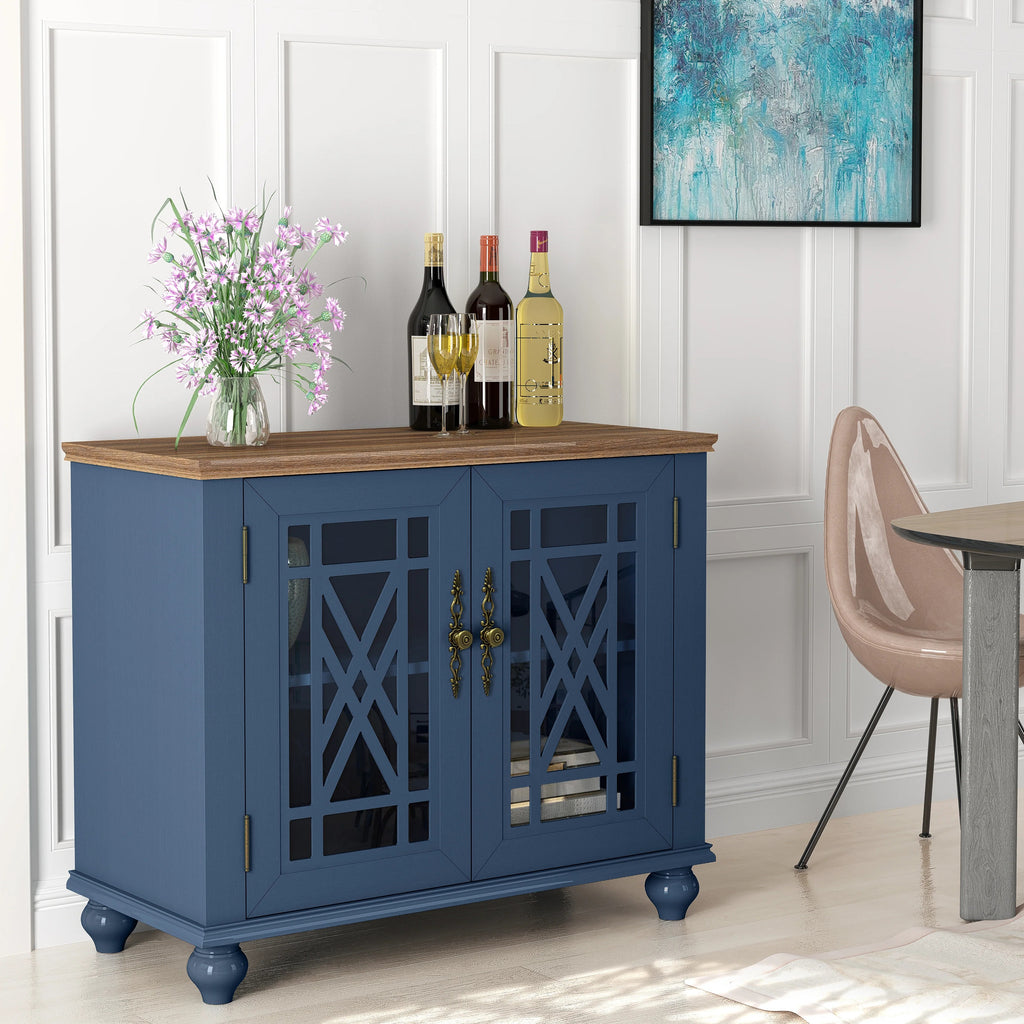 FCB22423 38" Buffet Sideboard Cabinet-Blue