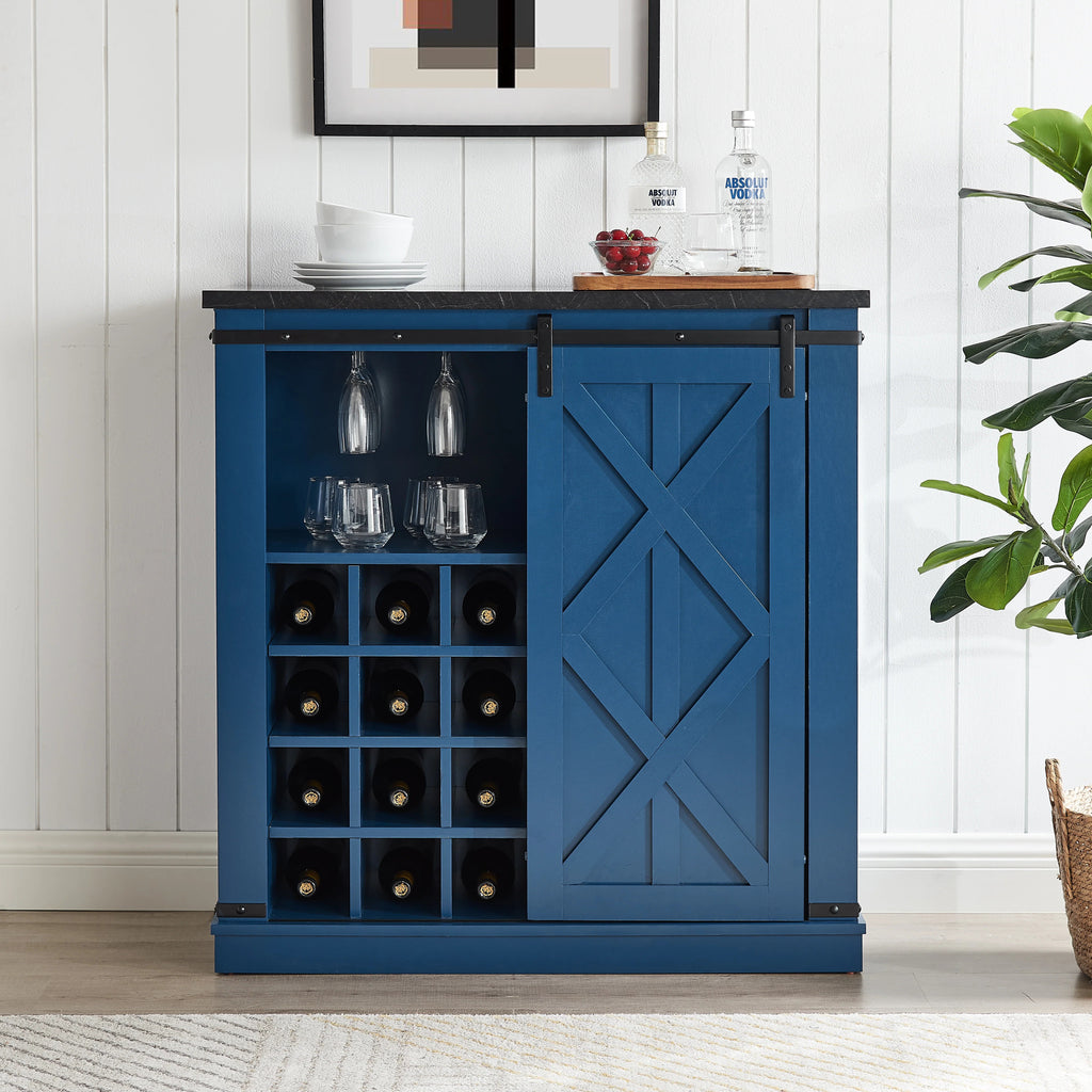 FWC21190 37" Wine Cabinet-Blue