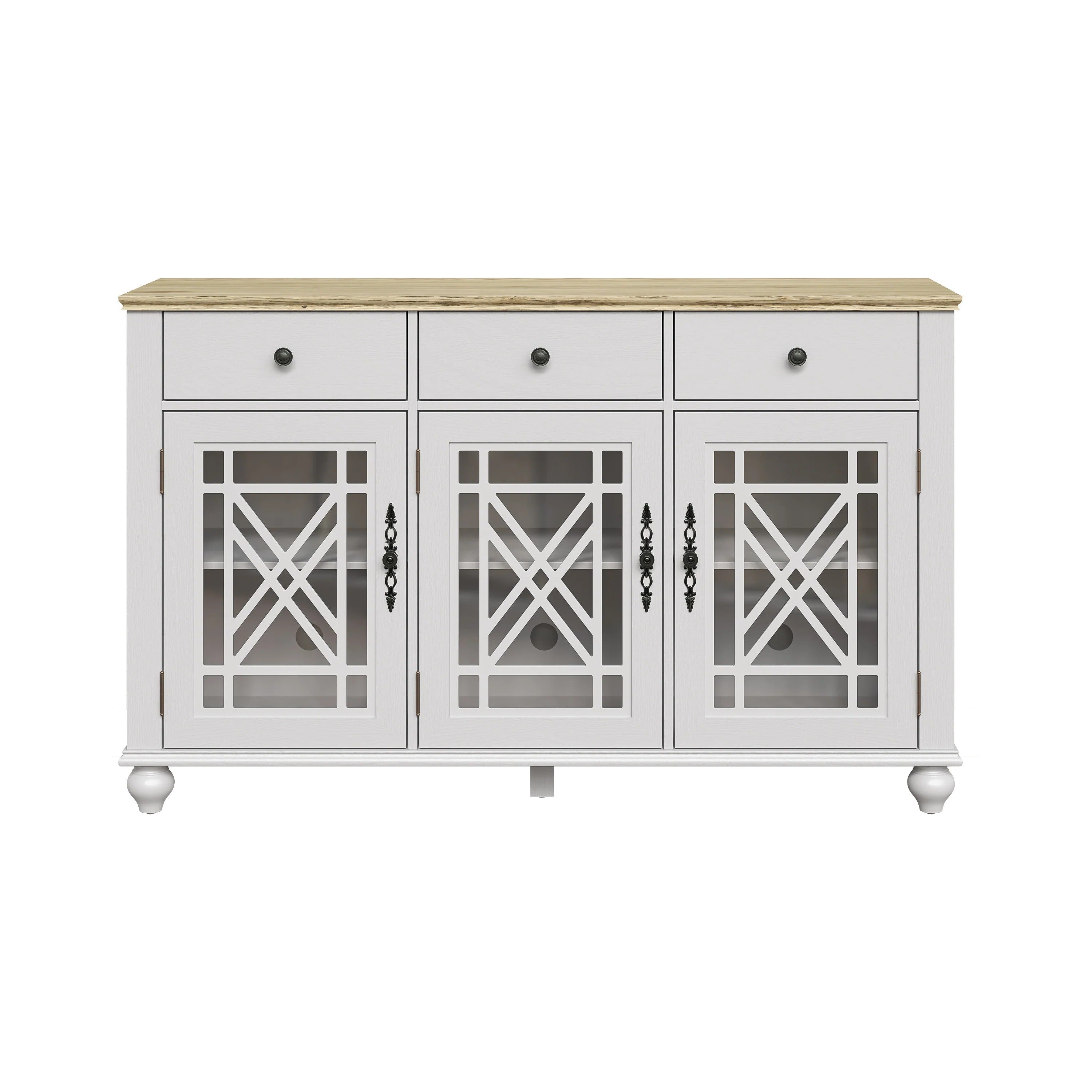 FCB24532 55" Buffet Sideboard Cabinet-Grayish White