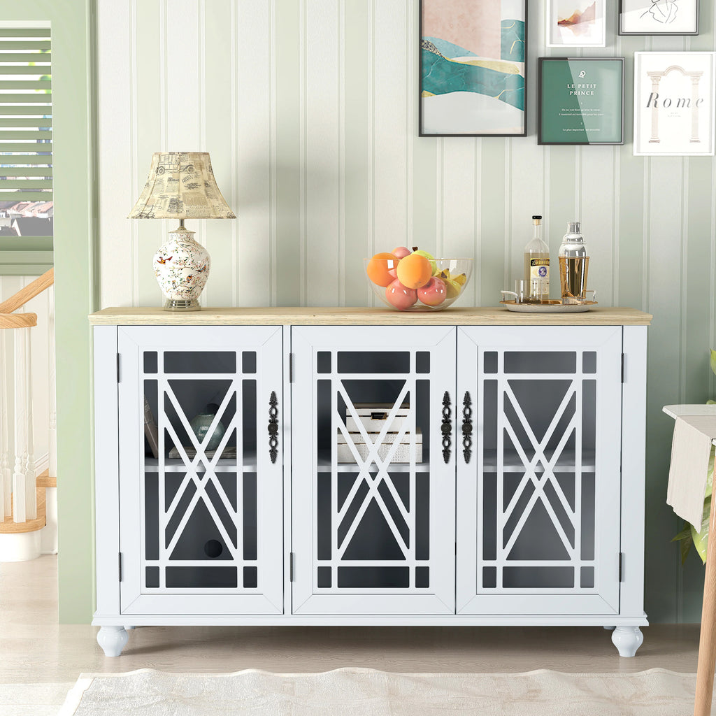FCB22432 55" Buffet Sideboard Cabinet-Grayish White
