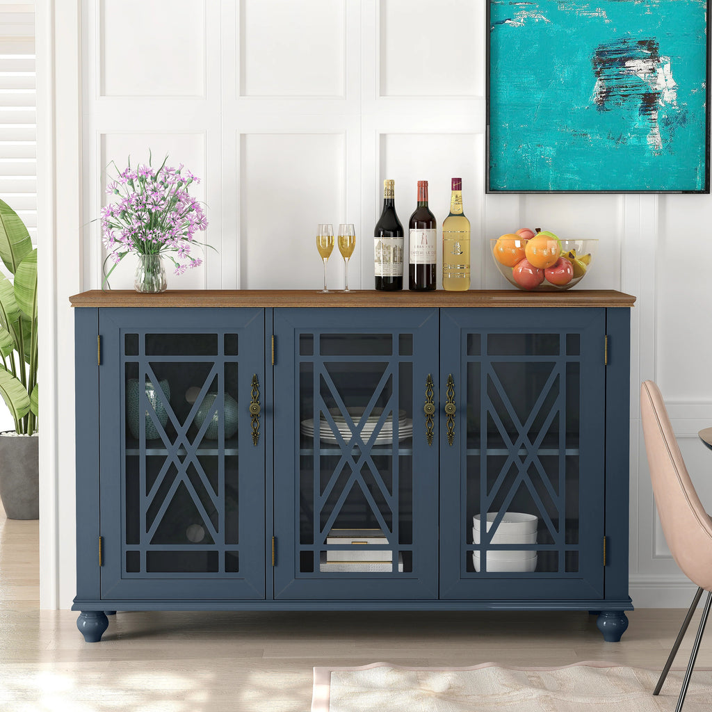 FCB22433 55" Buffet Sideboard Cabinet-Blue