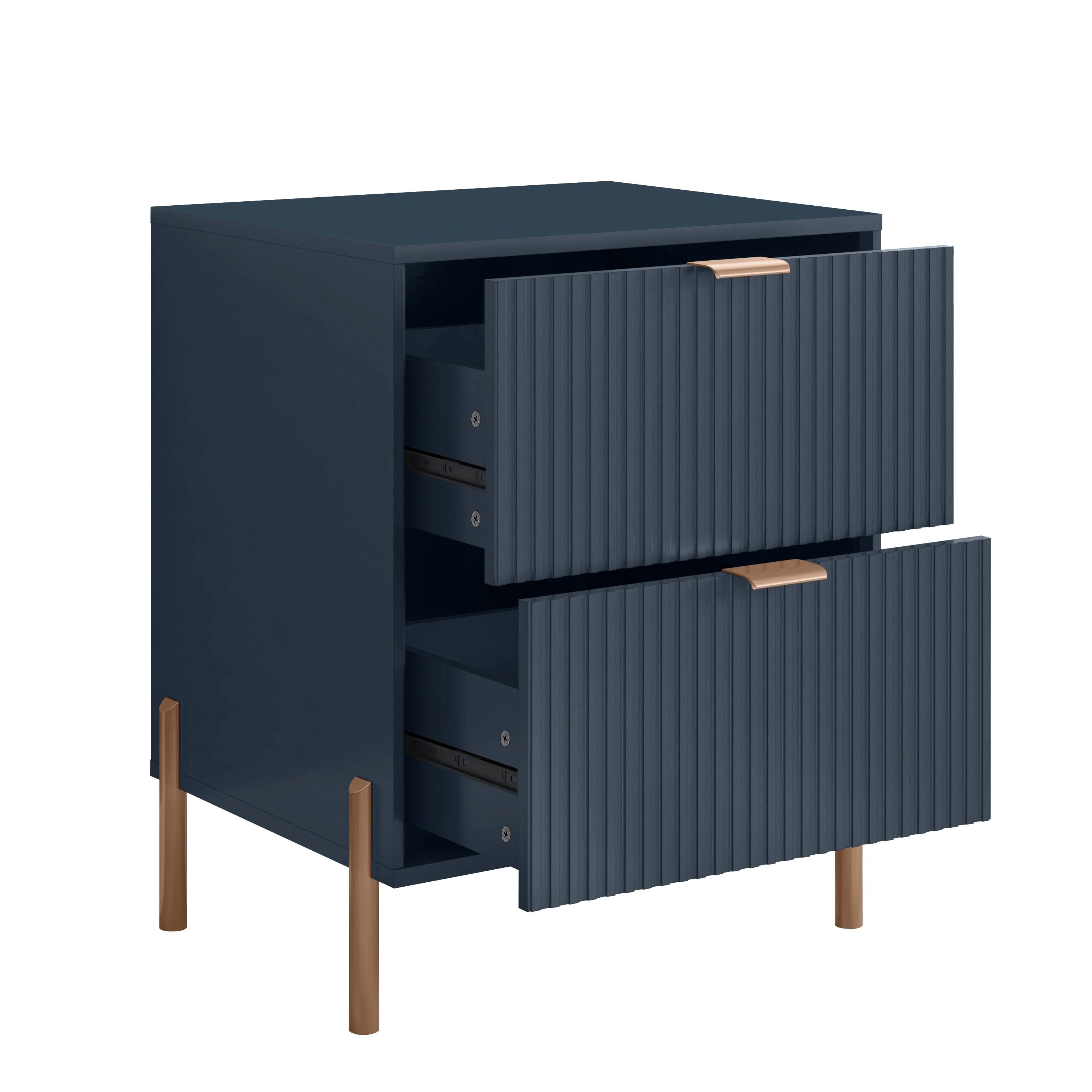 FNS23113 20.5" Bedroom Nightstands with 2 Drawers-Navy