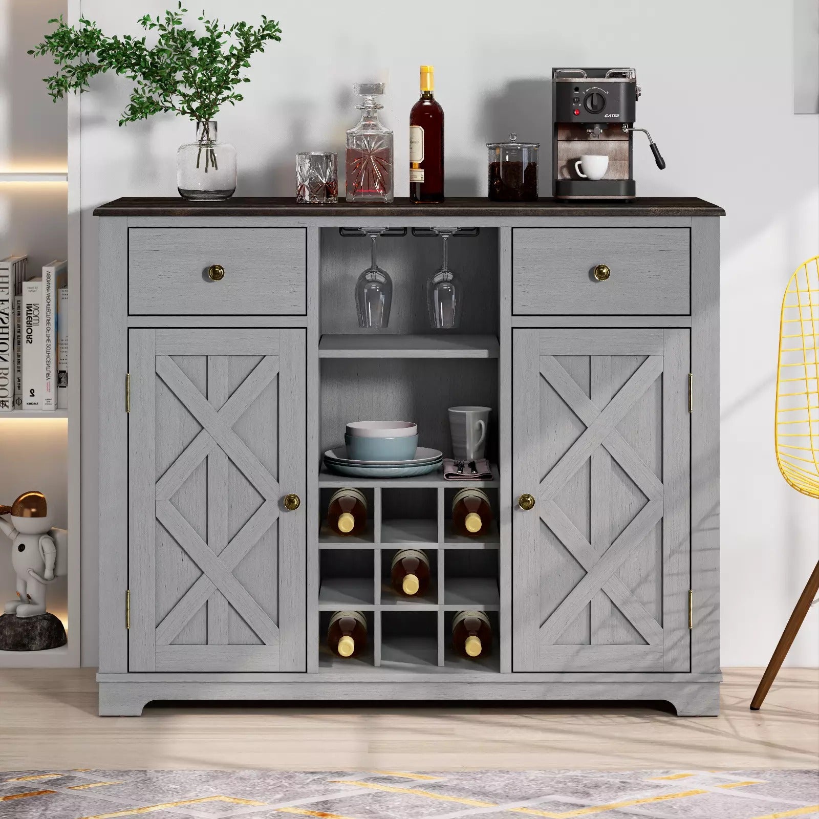 FWC20101 47" Wine Cabinet-Grey